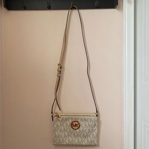 Michael Kors White Leather Crossbody